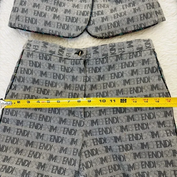 Fendi Gray Logo-Print Jacket and Matching Pants Set - Picture 12 of 16
